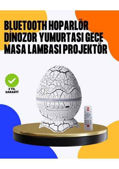 Yüksek Çözünürlüklü Led Galaksi Projektör + 19 Sesli Uyku Makinesi Beyaz