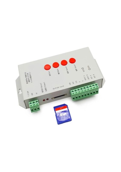 T1000s Led Piksel Kontrol Cihazı Düzenleme Yazılımı 2048 Sd Kart Kayıt Dc 5-24v Işık Aydınlatma 256mb Hafıza Ws2811 Rgb Destekli Diğer