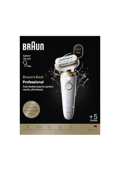 Braun Silk Épil 9 Flex Epilatör, Islak Ve Kuru, Kalıcı Pürüzsüz Cilt, 9-071 3d