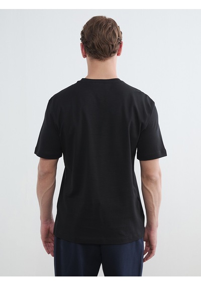 Lcw Vision Siyah Relaxed Fit Bisiklet Yaka Erkek Tişört