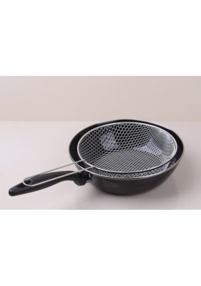 Cips Patates Kızartma Tavası Fritoz 26 Cm Siyah