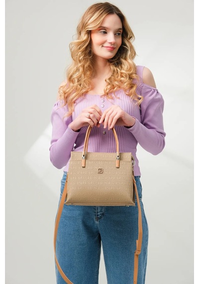 Just Polo Kadın Vizon El Ve Omuz Çantası-bd4045 VİZON