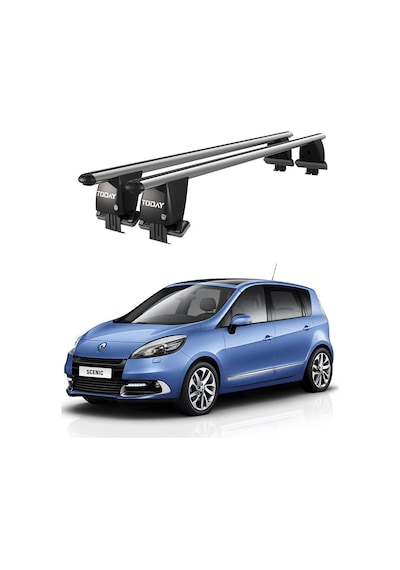 Royal Renault Grand Scenic 2009-2013 Uyumlu Gri Kilitli Ara Atkı Port Bagaj Tavan Barı