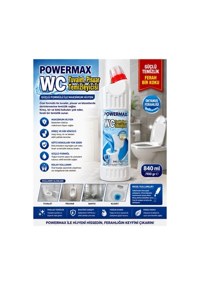 Wc Tuvalet Temizleyici 840 Ml X 3 Adet Güçlü Kireç Ve Kir Temizliği Ekonomik Set - 881980647