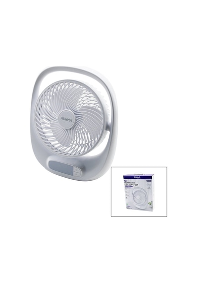 Usb 7 İnç- 20cm Masa Üstü Fan Vantilatör Işıklı 5w 180 Derece 3 Kademe Hız - 3 Pervane Stand 24.8x30.5x8cm Aufn-0
