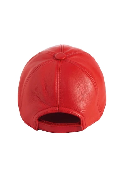 Unisex %100 Deri Arkadan Ayarlanabilir Baseball Kep Şapka Kırmızı