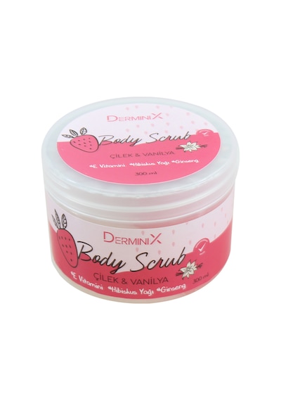 Derminix Vücut Peelingi Body Scrub Çilek Vanilya 300 ML