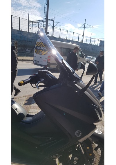 2015-18 Yamaha Tmax 530 Ön Uzun Cam Koyu Füme Zeus 58cm 4mm