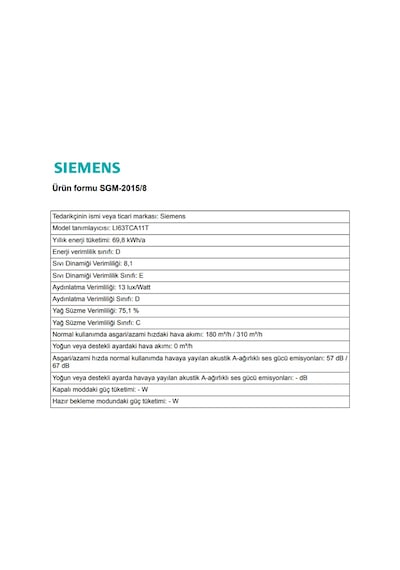 Siemens LI63TCA11T Teleskopik Aspiratör Inox