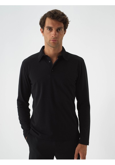 Xint Siyah Modal Dokulu Slim Fit Uzun Kollu Tişört 502280