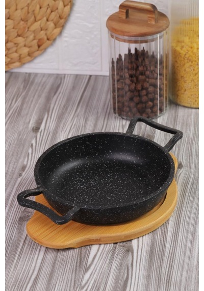 Bambum Pade - Yuvarlak Sahan 18 Cm Bambu Altlık Ahşap