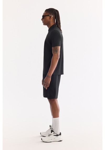 Avva Erkek Siyah Polo Yaka Fermuarlı Hızlı Kuruyan Kırışmaz Teknik Kumaş Regular Fit T-shirt A61y1124