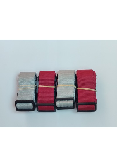 2 Adet Gri 2 Adet Bordo Valiz Kemeri 4 Cm Toplam 4 Adet Çok Renkli