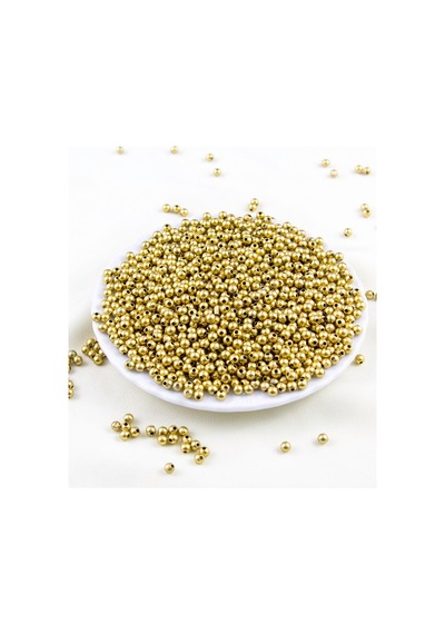 Gold Tonu Ccb Kaplama 4 Mm Plastik İnci Boncuk Aksesuar Malzemesi 25 Gr