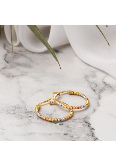 Bilezikci 2.5 CM Çaplı 14 Ayar Top Altınlı Halka Küpe KPEGU14K28469