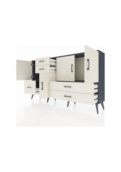 Arges Konsol 4 Raflı 5 Çekmeceli 4 Kapaklı 176x30x99 Antrasit-aytaşı Aytası - Antrasıt Arges Konsol 4 Raflı 5 Çekmeceli 4 Kapaklı 176x30x99 Antrasit-aytaşı Aytası - Antrasıt
