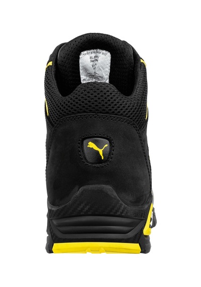 Puma Safety Amsterdam Sarı Siyah Mid Alüminyum Burunlu İş Ayakkabısı S3 Src 47 Numara Siyah