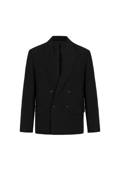 Antioch Relax Fit Keten Karışımlı Erkek Blazer Ceket Siyah