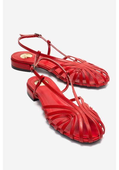 Luvishoes Lıss Kırmızı Cilt Kadın Sandalet Kırmızı