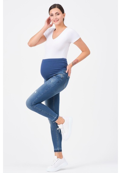 Busa Hamile Jean Skinny Mavi-mavi