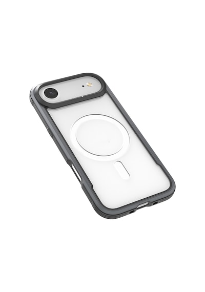 Apple Uyumlu iPhone 17 Air Kılıf M-safe Şarjlı Airbagli Raptic Shield Serisi Şeffaf Arka Yüzey Kapak Siyah