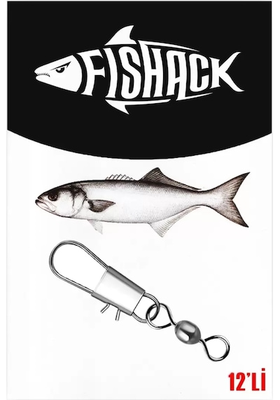 Fishack Paslanmaz Klipsli Fırdöndü Gümüş No: 5 12'li