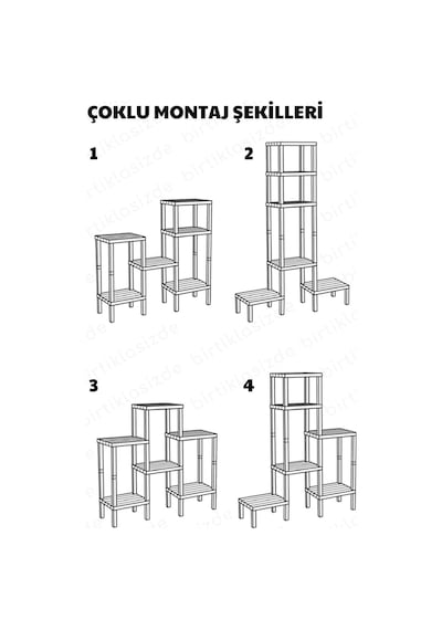 6 Raflı Antrasit Raf Ünitesi Çok Amaçlı Düzenleyici Modüler Raf