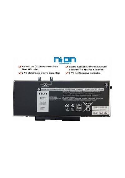 Nion Dell 3hwpp 03hwpp Uyumlu Notebook Batarya - Pil