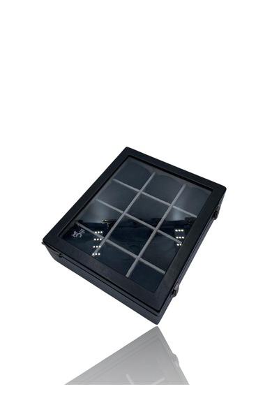 Diji 12'li Saat Kutusu Saat Çantası Siyah İçi Gri Siyah Yastıklı