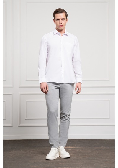 Morven Erkek Beyaz Basic Regular Fit Sert Yaka Cepli Gömlek 25mc004032600 Beyaz Beyaz