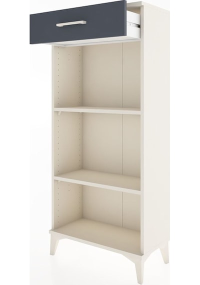 Hyperion Dolap 2 Raflı Tek Çekmeceli 60x44x134 Aytaşı-antrasit Aytaşı