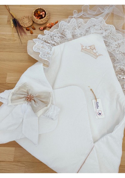 Bebek Unisex Lüks Duvaklı Kundak Battaniyesi Çok Renkli