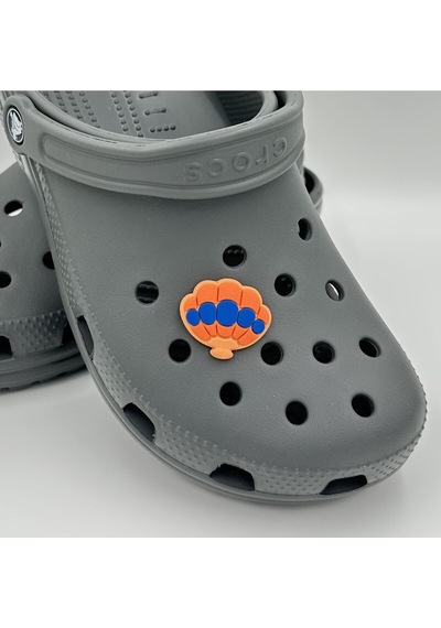 Crocs Terlik Süsü Ve Aksesuarı , Çanta Süsü Jibbitz Deniz Kabuğu Midye 04 Görsel Figür Aksesuar Turuncu-mavi