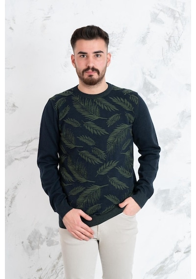 San&Fa Regular Fit Desenli Erkek Triko Kazak
