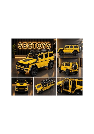 Mercedes-benz G63 Amg Brabus Diecast Model Araba 1:24 Ölçek Mercedes G63 Jip Sarı
