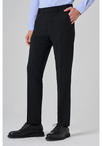 Morven Erkek Siyah Poliviskon Basic Slim Fit Pantolon 26mc003003001 Siyah