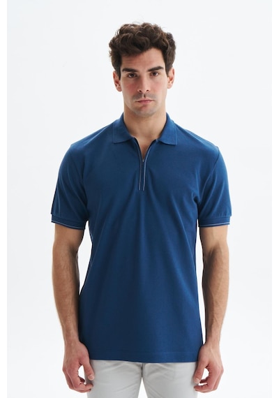 AR-MA Arma Erkek Regular Fit Basic % 100 Pamuk Pike Fermuarlı Polo Yaka Tişört Y29374354002 İndigo