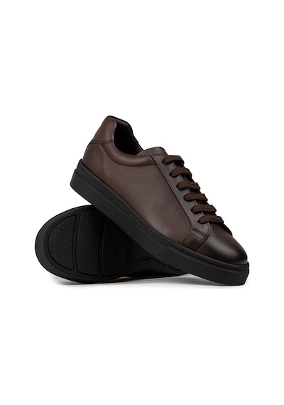 Deery Erkek Kahverengi Hakiki Deri Sneaker Ayakkabı - 02018mkhvc02 Kahverengi