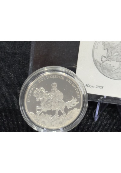 2008 İstanbul Un Fethinin 555. Yılı 925 Ayar Gümüş Proof Hatıra Para Sertifikalı