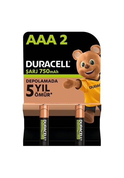 Duracell Şarj Edilebilir Aaa İnce Kalem Pil 2'li Paket , 750 Mah Nimh Sku: Zeus8690010049032