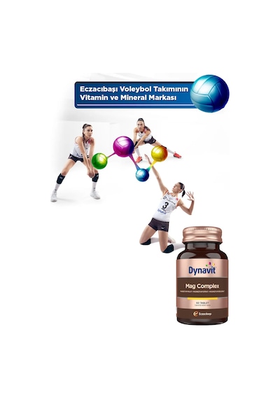 Dynavit Mag Complex 60 Tablet 200mg Magnezyum Kompleks 3lü Form Malat-sitrat-bisglisinat -kas&kemik&enerji