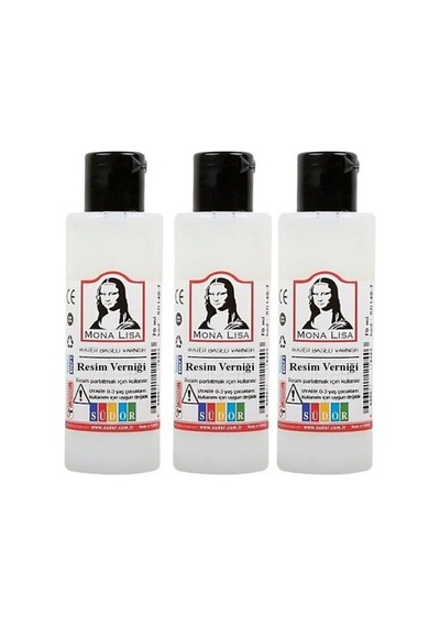Resim Verniği 70 Ml Su Bazlı 3 Adet Resim Parlatıcı Vernik 70 Ml Hobi Sanat Elişi Akrilik Guaj Boya Şeffaf