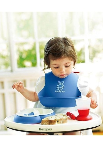 Hazneli Mama Önlüğü Çocuk Bebek Mama Önlüğü Renkli Önlük Plastik