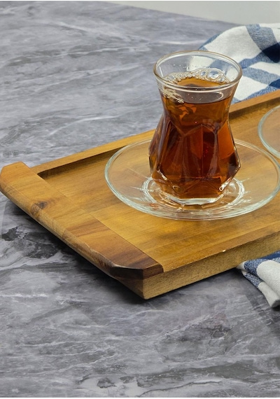 Akasya Sunum Tepsisi - Uzun Sunum Tabağı - 47x17 Cm Ahşap