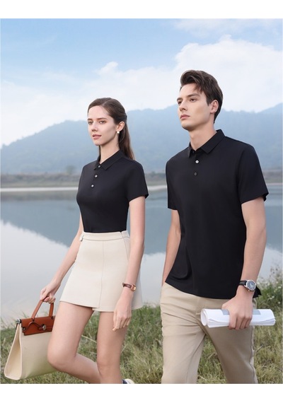New Performance Premium Polo T-shirt 67.1% Nylon 22.0% Pamuk 10.9% Spandex Siyah