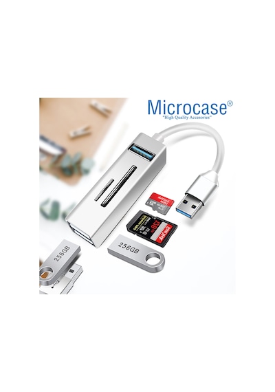 USB 3.0 Çoğaltıcı Hub Kart Okuyuculu 5in1 USB OTG SD/TF - AL3573