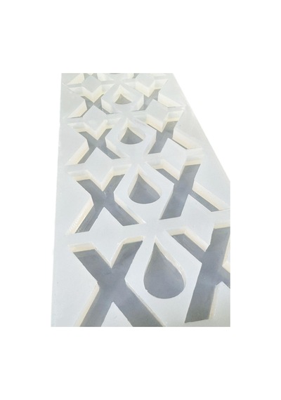 Epoksi Çoklu Silikon Kalıp X Harfi Anahtarlık Reçine Seri Döküm Kalıbı 4 Cm 10 Lu