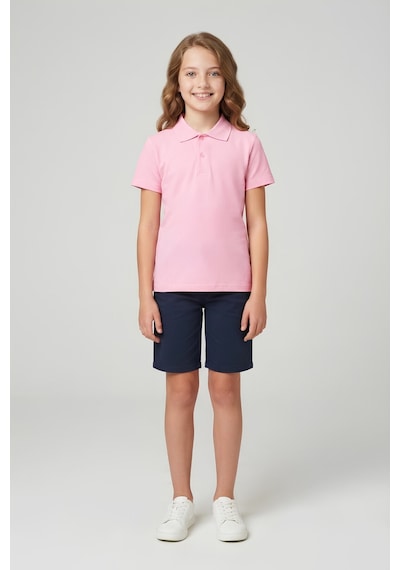 Modanino Kız Çocuk T-shirt %100 Pamuk Ve Okul Tarz 6-16 Yaş 12784mrt Pembe