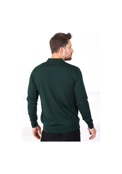 Ferraro Nefti Polo Yaka Superfine Erkek Triko Kazak Yeşil