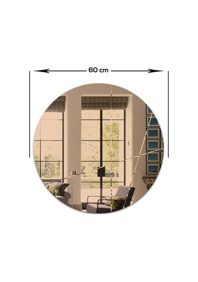 Ayna | Bronz Ayna | Tasarım Kanallı | Çap60Cm Bronz